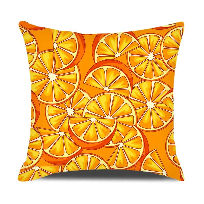 Summer Home Decor Pillow Cover 18x18 Inches Cartoon Fruits Printed Pillowcase Sofa Chair Seat Decorative Pillows Cushion Covers