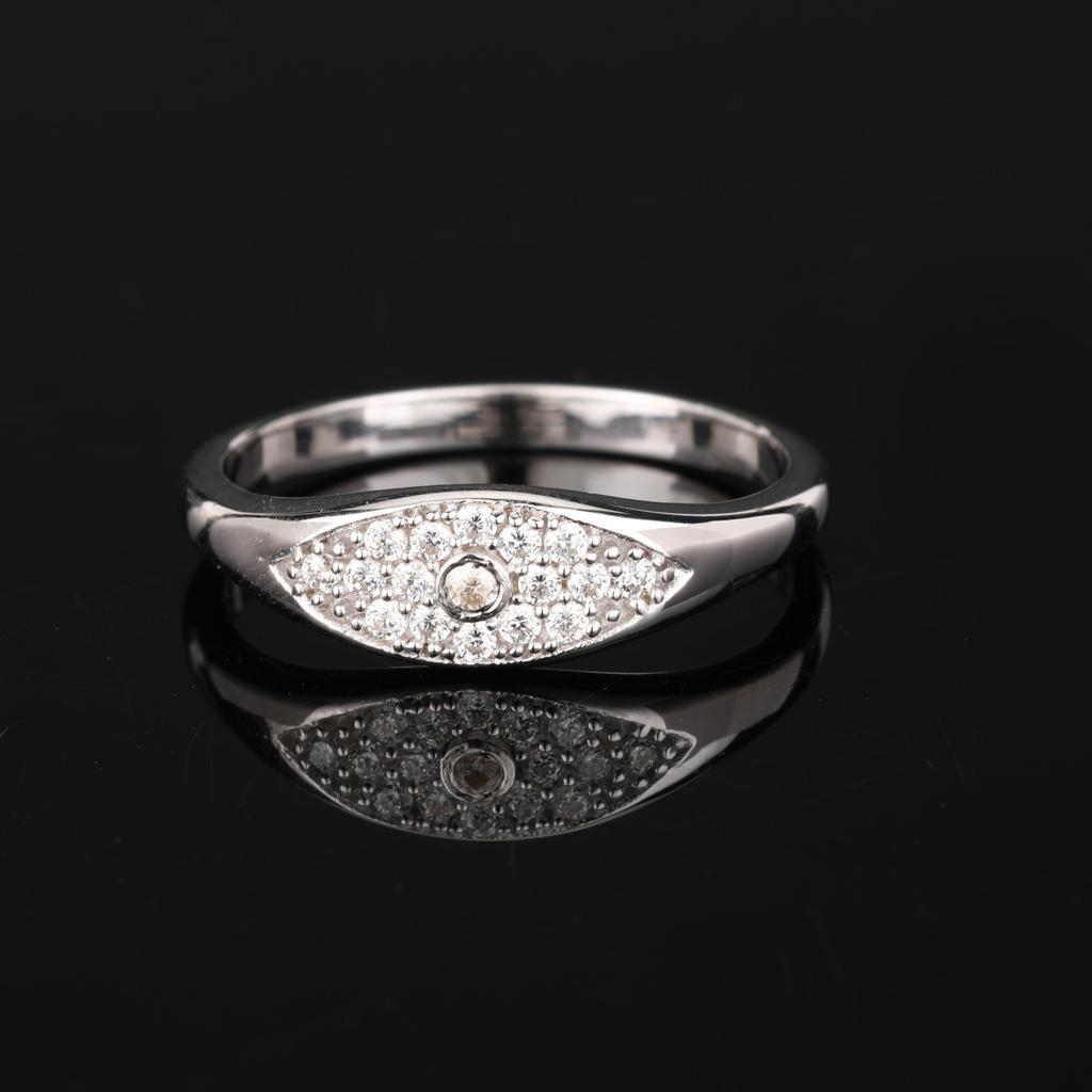 925 Sterling Silver Ring White Cubic Zirconia Round 1.5mm 1.3mm Rhodium or Yellow Gold Plated Elegant Women Jewelry