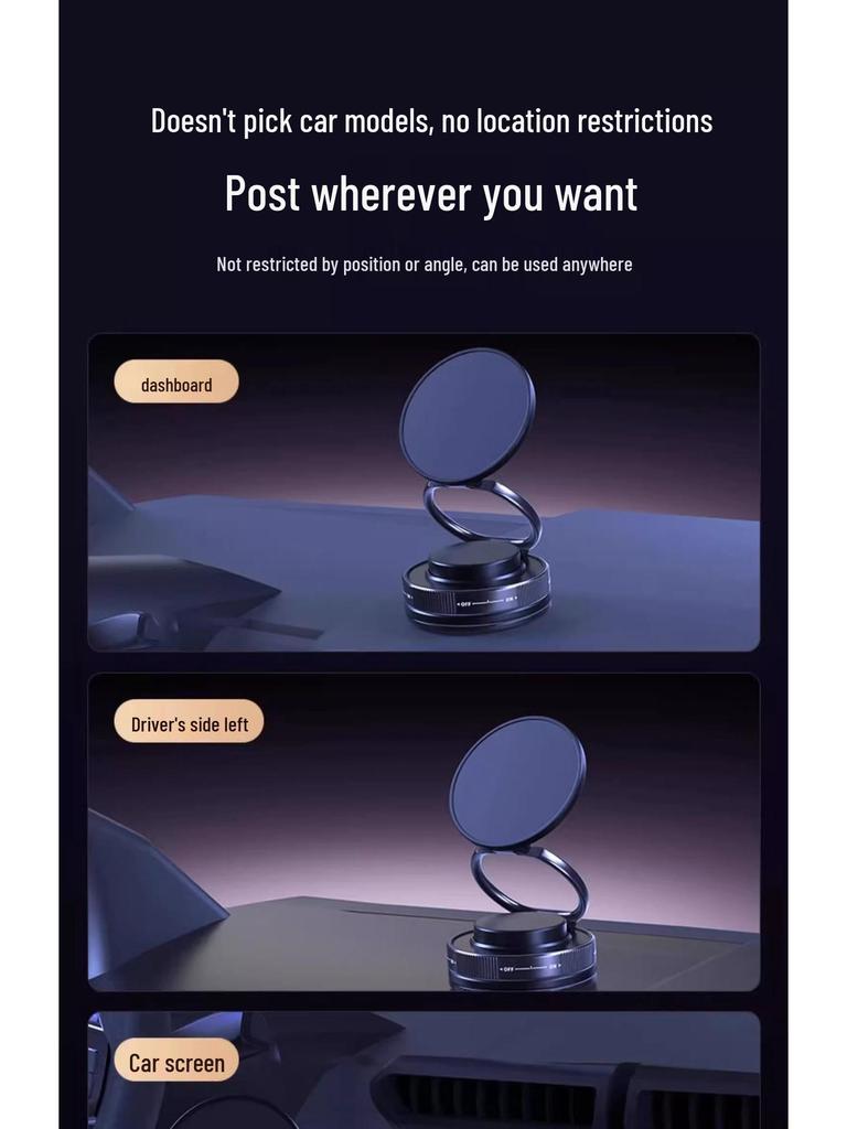 2025 Magnetic Car Phone Holder with Vacuum Suction - Magsafe Compatible for In-Car Navigation