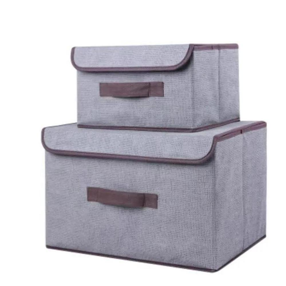 Multifu Large Capacity Foldable Solid Color Fabric Storage Box Non-woven Dust-proof for Dormitory Indoor Use