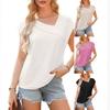 2026 European and American Cross Border Women's Summer Slant Collar Fashion Casual Short Sleeve Fashion Shirt T-shirt for Women