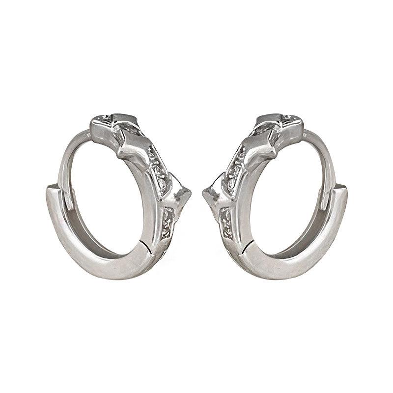 Four-pointed Star Earbud Star Earrings for Women Simple Versatile Niche Design Earrings New Trendy