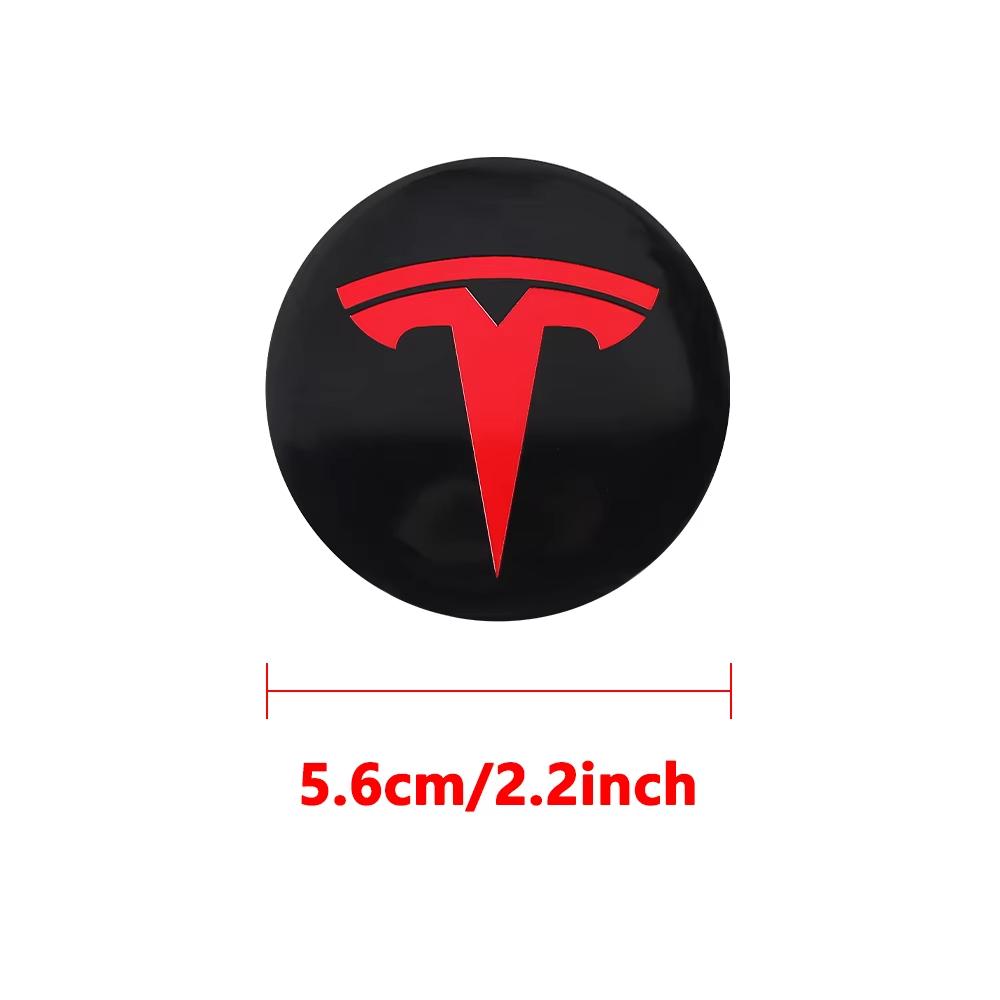 4Pcs 56/60mm Car Wheel Center Hub Caps Stickers Auto Replacement AccessoriesFor Tesla Model 3 Model Y Model S Model X Highland