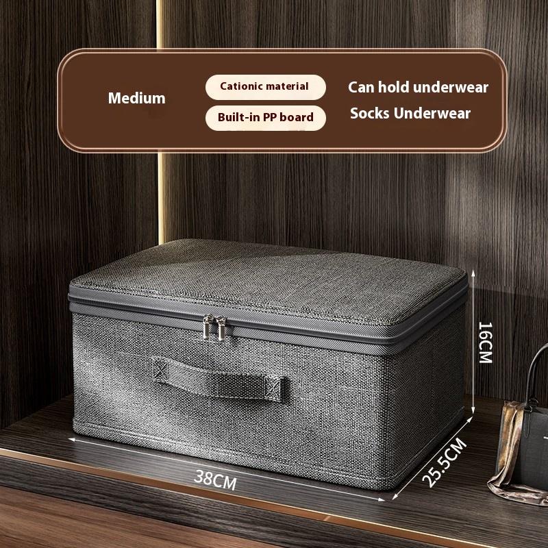Multifunctional Foldable Storage Box With Cloth Cover , Large Capacity Quilt Storage Box Bra Storage Box Underwear Organizer