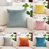 Plüsch Samt Quadratische Kissenhülle mit Rückenlehne für Sofa Büro Schlafzimmer Moderner Stil Kissenbezug