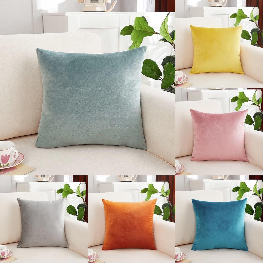 Plüsch Samt Quadratische Kissenhülle mit Rückenlehne für Sofa Büro Schlafzimmer Moderner Stil Kissenbezug