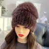 Real Rex Rabbit Hair Fox Hair Hat Thickened Fur Ear Protector Hat Cold-proof and Warm Plush Knitted Hat Baotou Hat Basin Hat