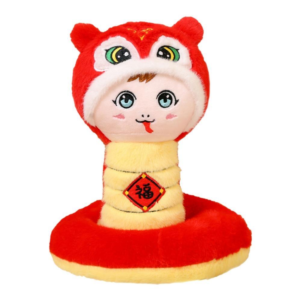 

Cartoon Zodiac Snake Mascot Soft Zodiac Snake Doll Adorable Snake Plush Ornament New Year 16cm