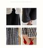 New Girls' Plaid & Polka Dot Three-Quarter Wide-Leg Pants (S/M/L) - Black