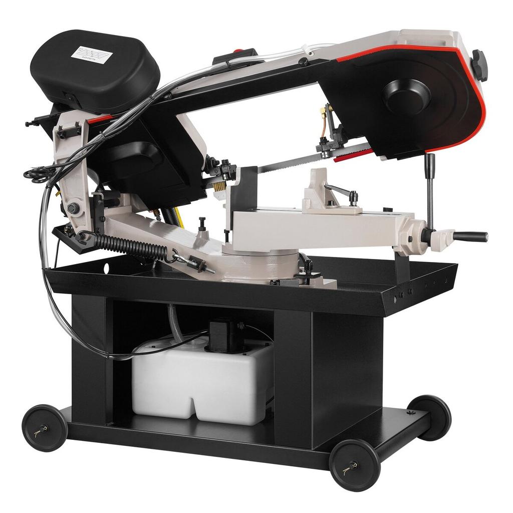 Metal Band Saw 1.1 KW 7 X 8.25 In Cutting Capacity Horizontal and Vertical Cutting 4 Speeds Variable Speed Bandsaw 220V 0° To 45° Rotatable Base for