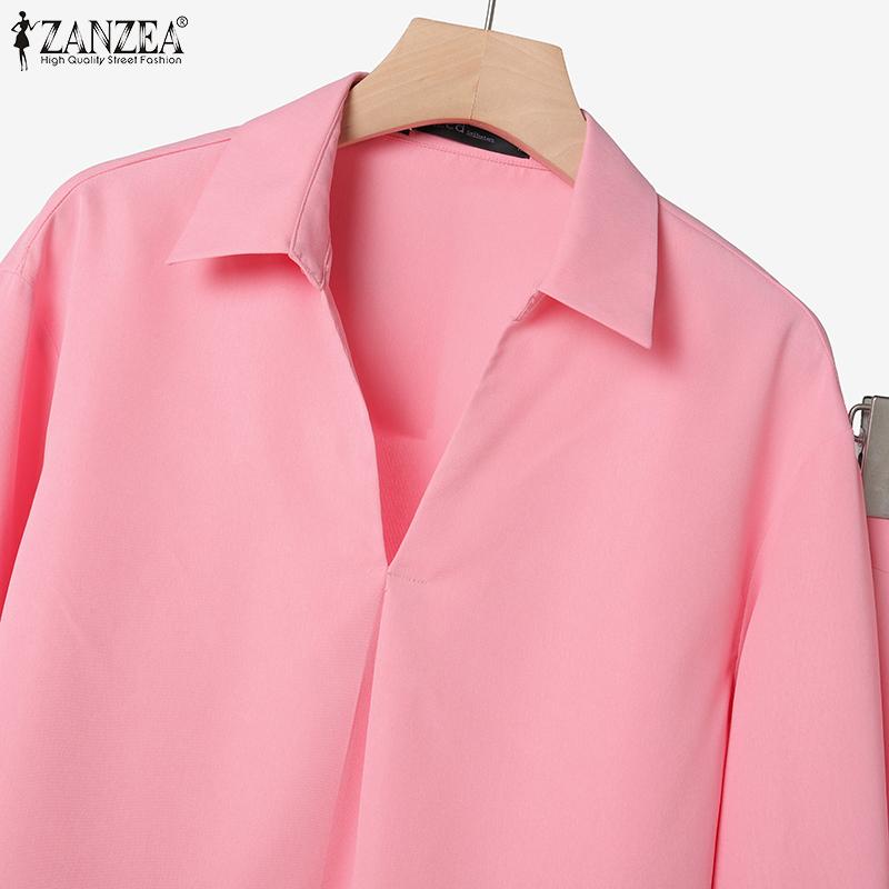 ZANZEA Women Long Sleeve Blouse and Pants Casual Two Piece Suit Sets