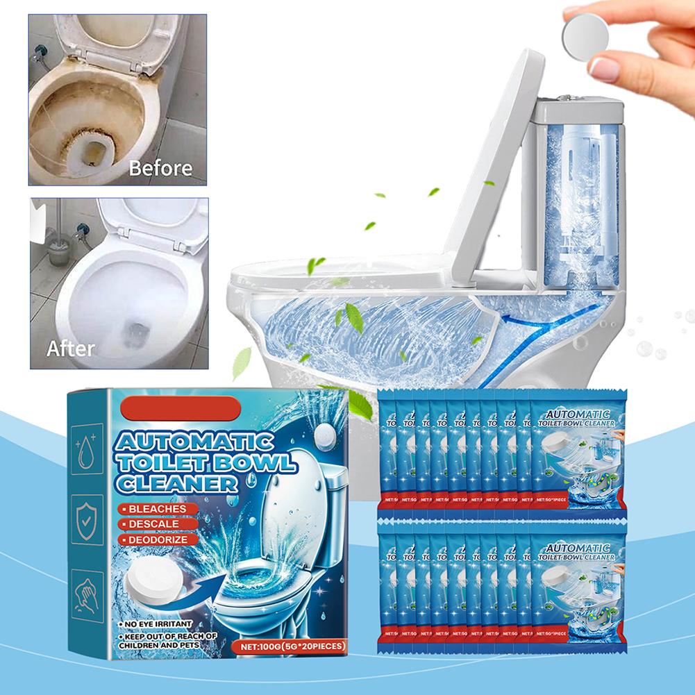 Automatic Toilet Bowl Cleaner Tablets Effervescent Toilet Long-Lasting Cleaning Cleaner Deodori E3Z6