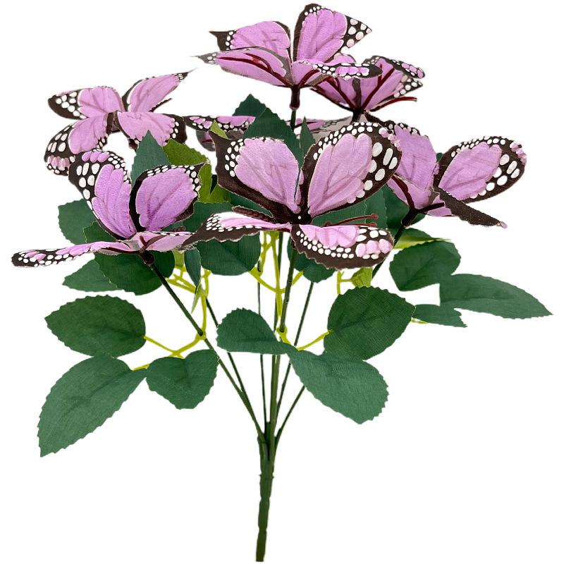 Vibrant Artificial Butterfly Flower Arrangements - Multi-Color Plastic Blooms for Indoor/Outdoor, Window Box, Pot & Party Decor