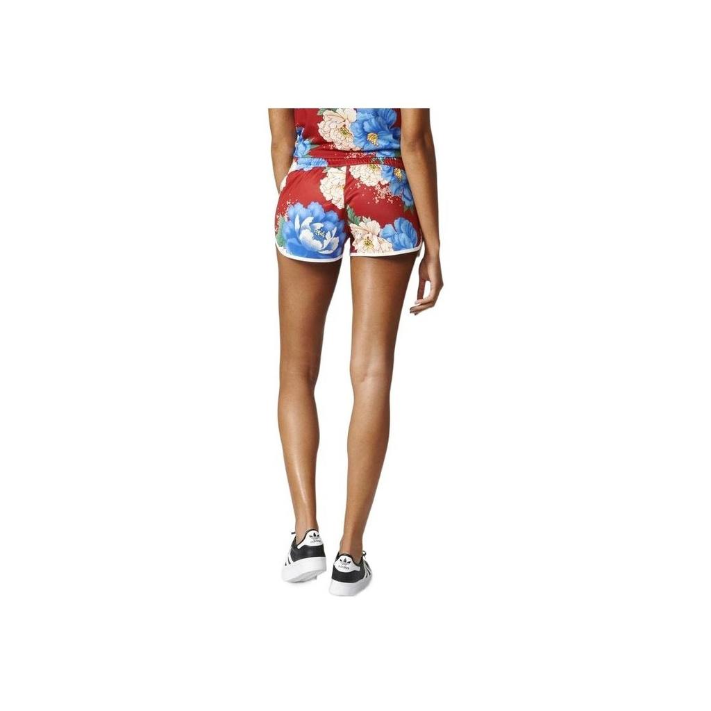 Adidas Originals Floral Pattern Sports Shorts Women Shorts Red BJ8419