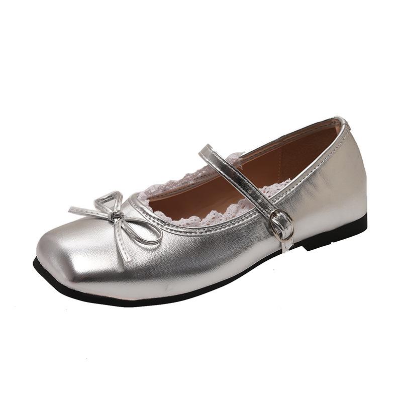 Bow Single Shoes Elegant Temperament Mary Jane Gentle Evening Breeze Summer Soft-soled French Premium Ballet Shoes