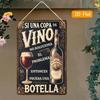 VINVANA Retro Metal Wall Art Decor, Spanish Quote Sign with Wine Bottle Design for Home Kitchen Bar, Restaurant Cafe Flat Iron 2