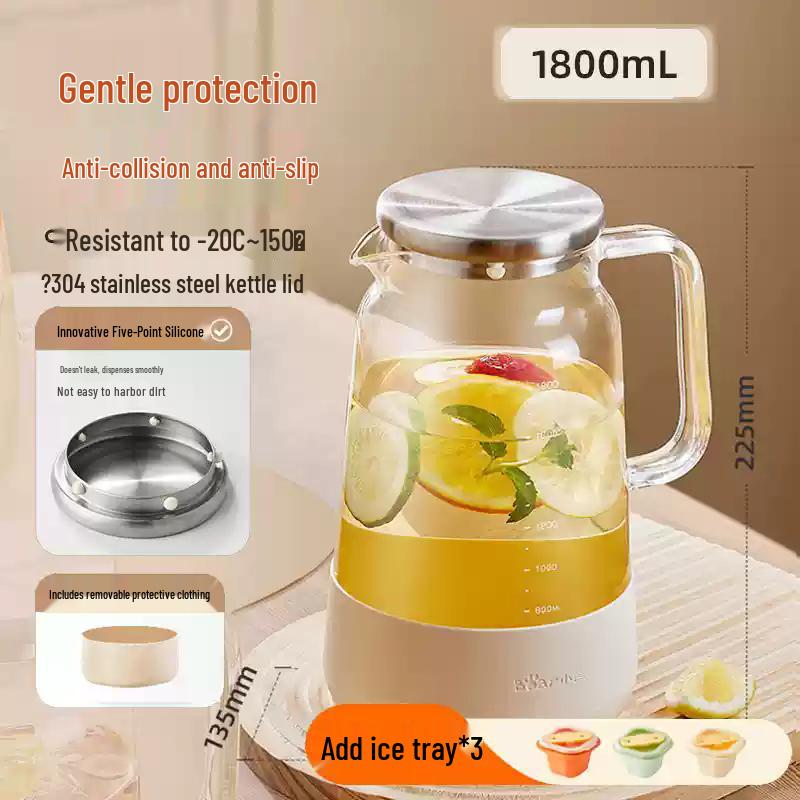 Bear 1.8L High Borosilicate Glass Cold Water Kettle