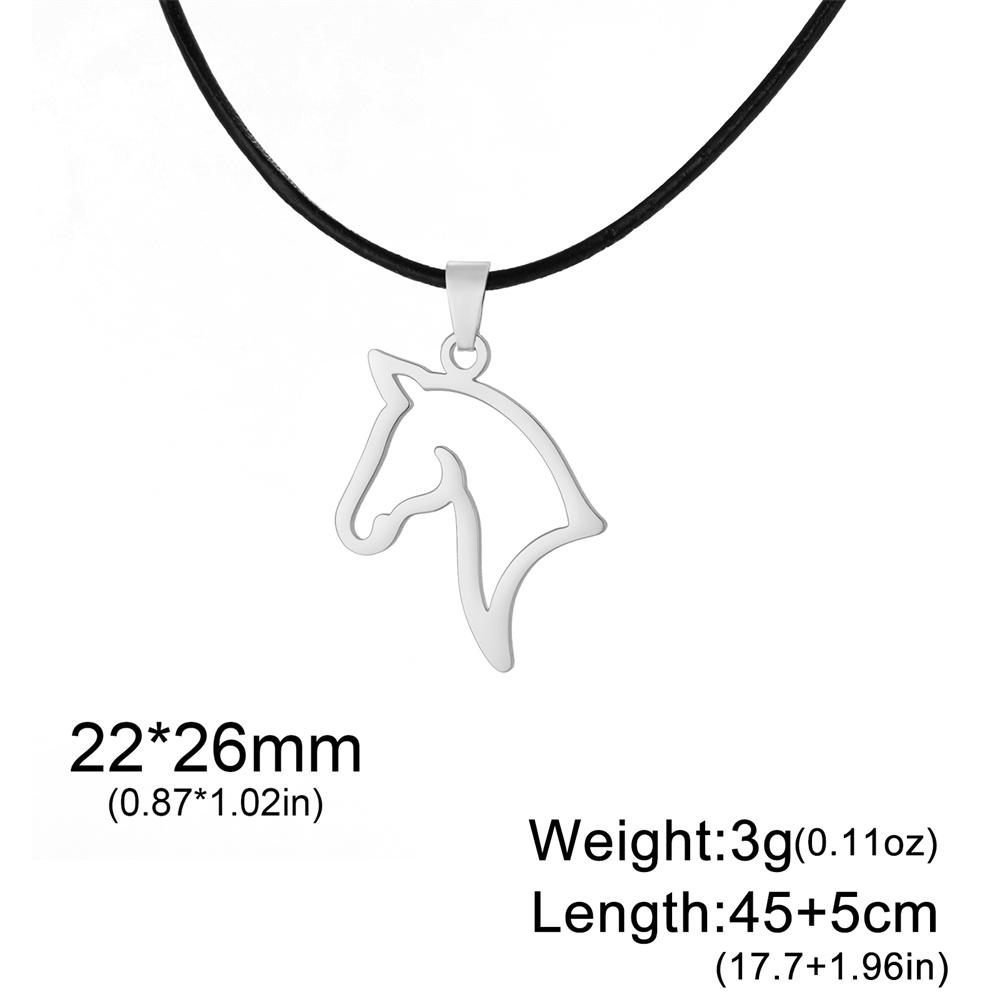 My Shape Horse Pendant Necklaces Stainless Steel Necklace Animal Horse Head Horserace Chain Horse Lover Lucky Amulet Jewelry