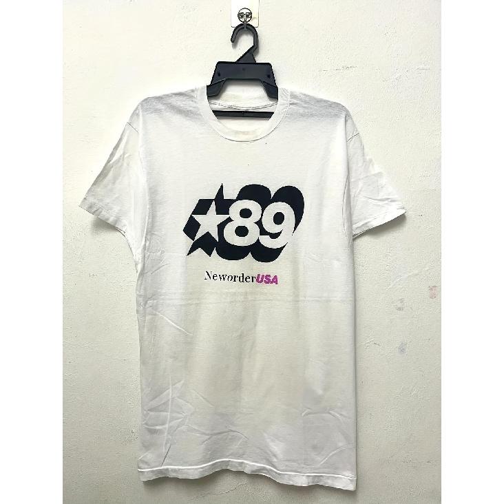 Мужская винтажная футболка 80-х New Order Joy Division Ian Curtis Post-Punk Band - Официальный принт 808 State & New Order, Белая с черной музыкой S белый