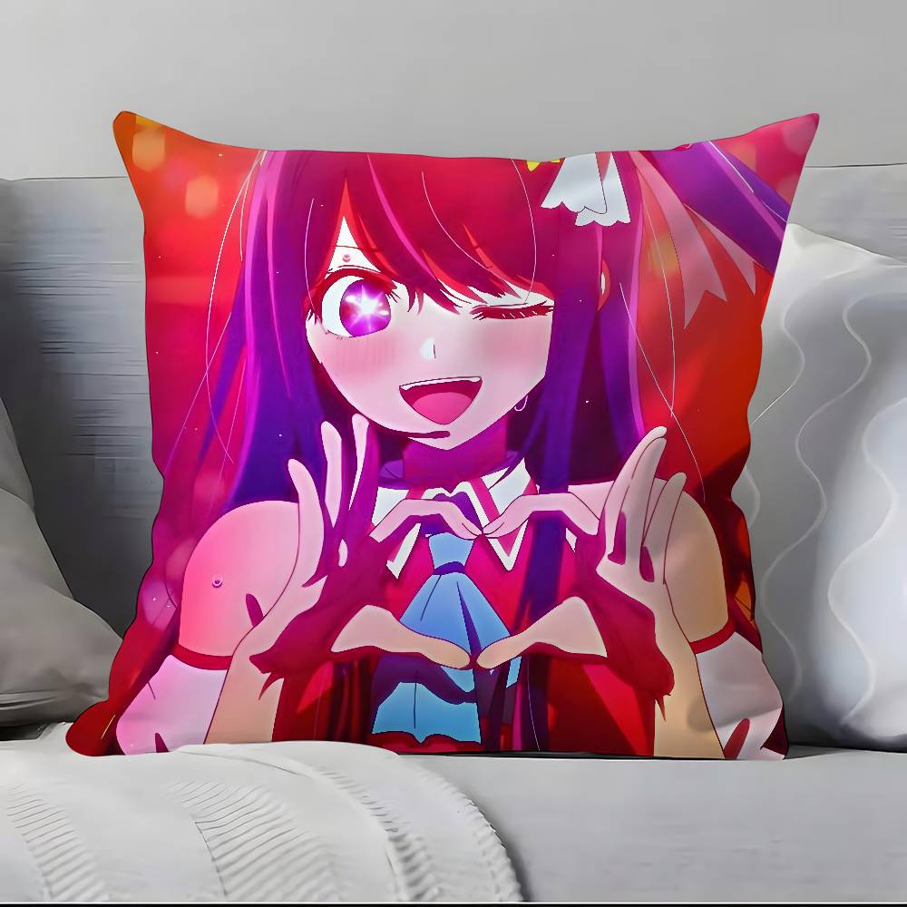 Hot Anime Oshi no Ko Hoshino Ai Pillow Case Anti-dustmite Pillowcase Invisible zipper silky short plush Sofa cushion cover