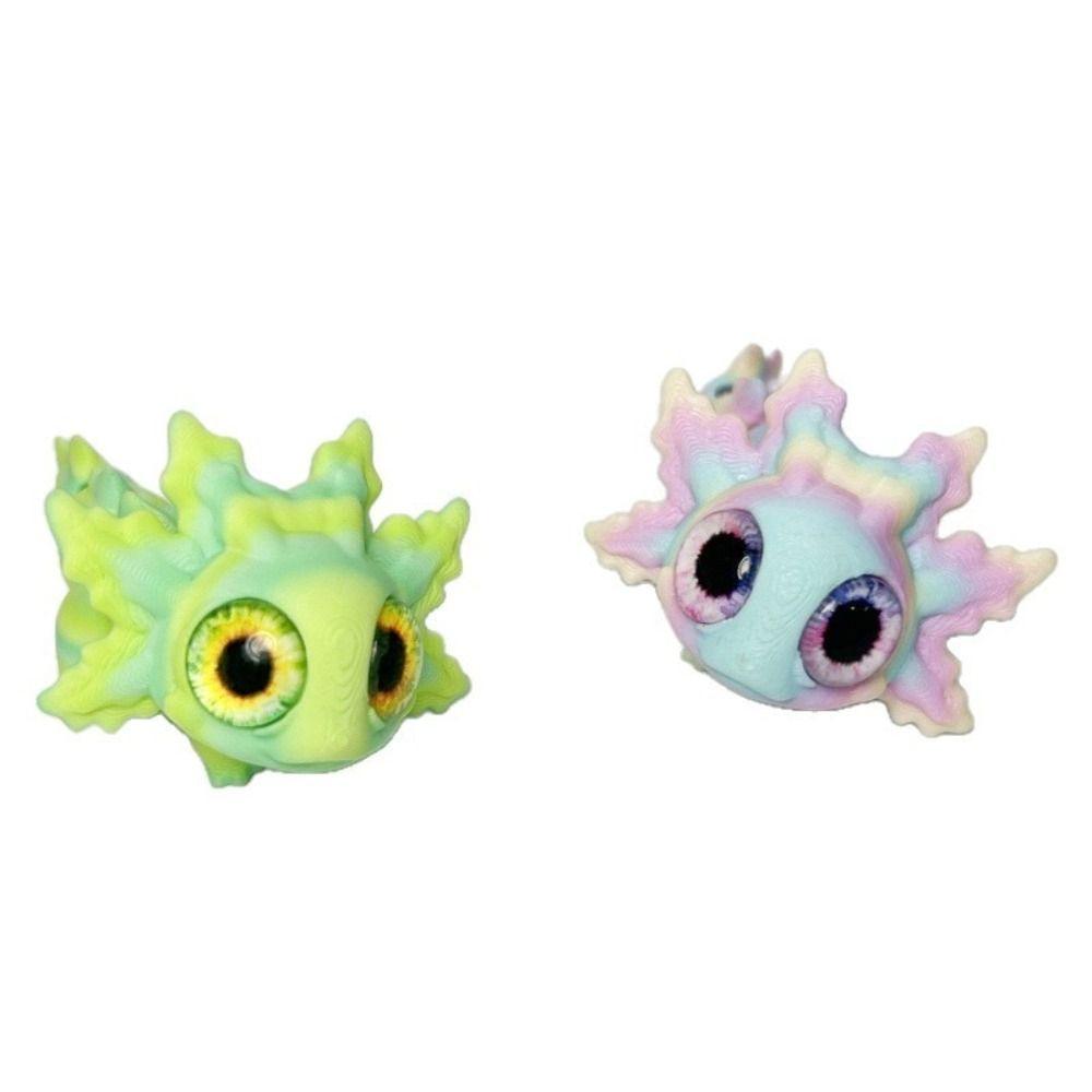 Simulation Eyes 3D Printed Miniature Salamander Model Movable Joints Salamander Figures