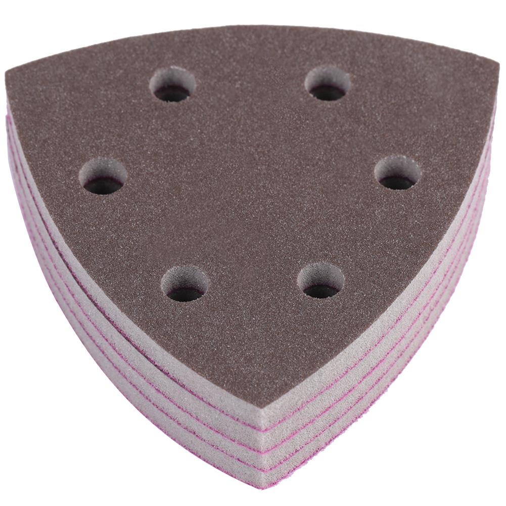 

4pcs 6 Holes Triangle Sponge Sandpaper Sheets Disc Sanding Paper Polishing Tools (300 400#)