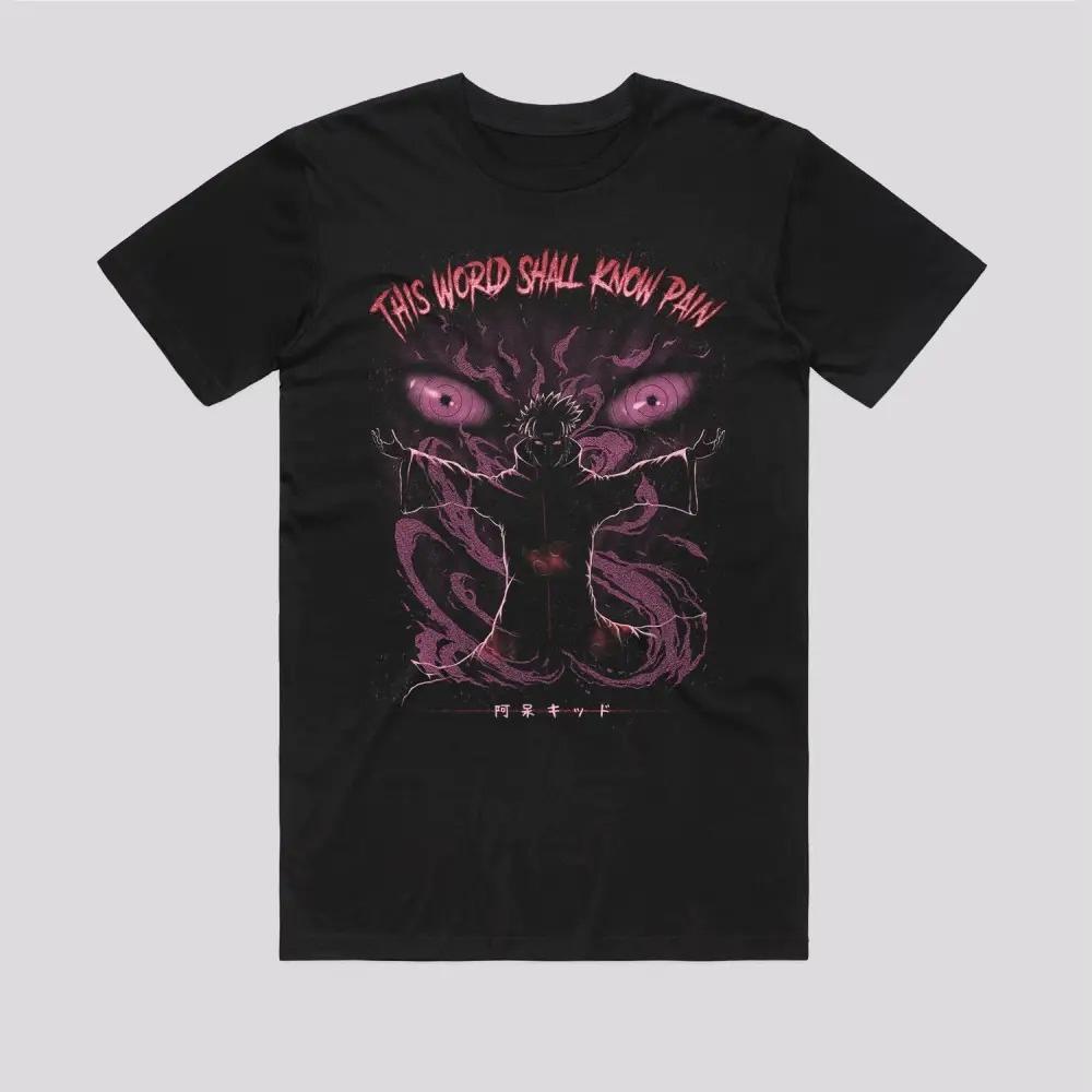 

NARUTO This World Shall Know Pain TShirt Highquality Streetwear Shortsleeved Tshirts for Both Unisex 2026 New Summer S