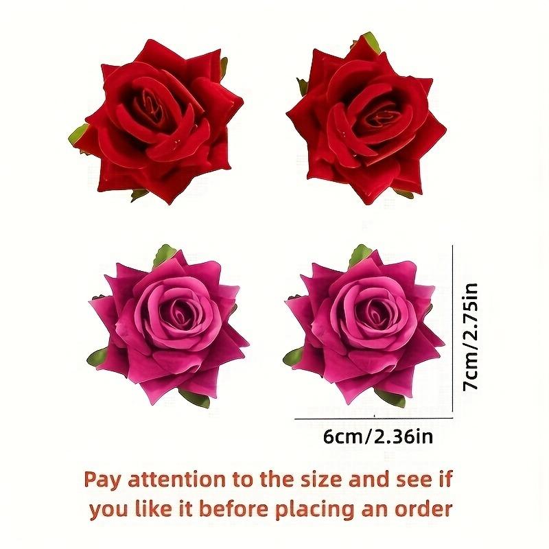 4Pcs Rose Hair Clips Bridal Wedding Party Hair Accessories Women Elegant Floral Hair Ornaments Special Occasions Daily Styling