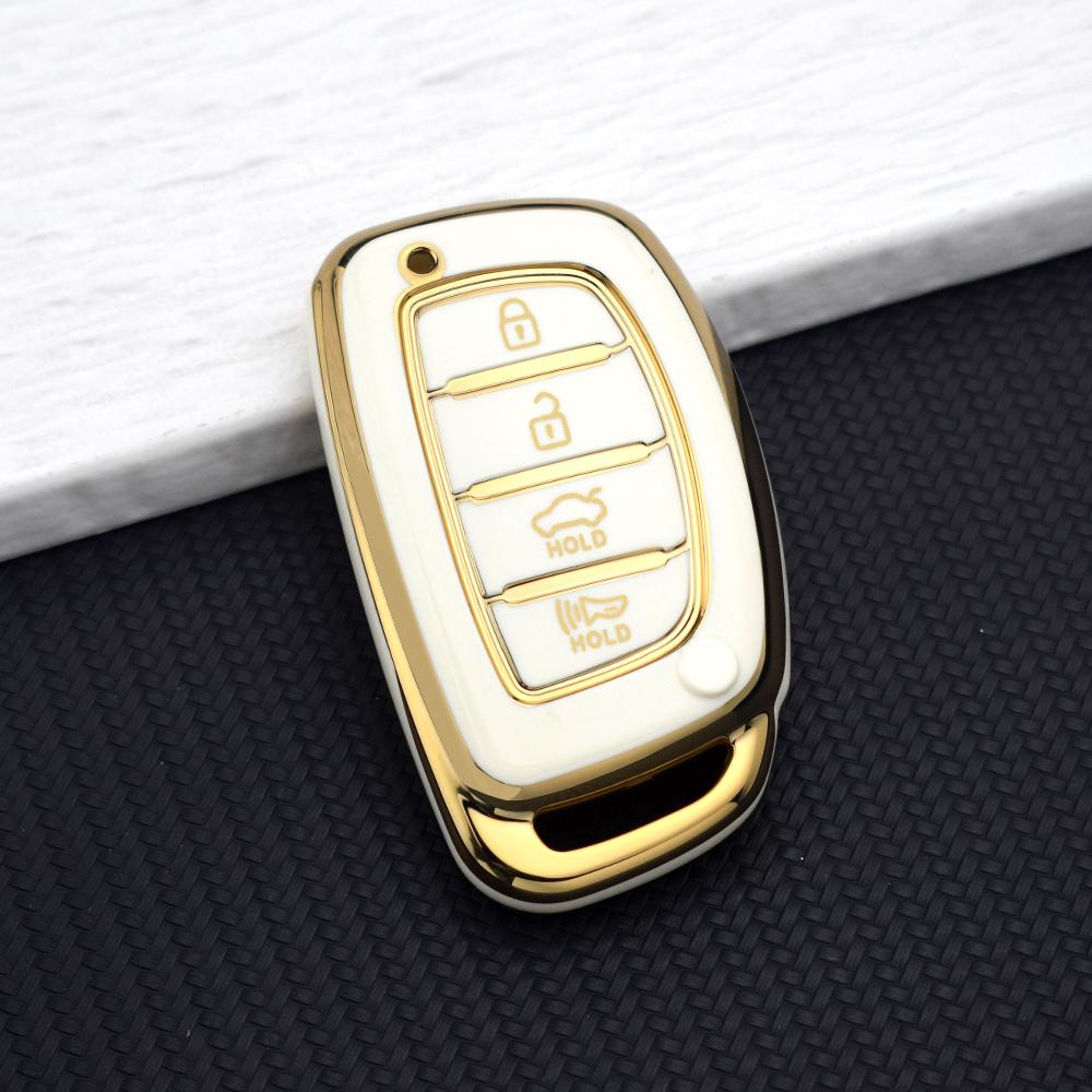 4 Buttons TPU Car Key Case Cover For Hyundai Creta Ix35 Ix45 I30 I40 Tucson Santa Fe Sonata Elantra Auto Key Holder Accessories