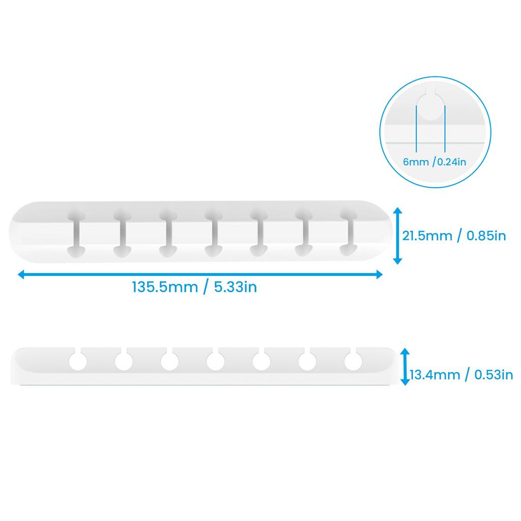 AHASTYLE WG144 Silicone Cable Clip Organizer 7-Hole Wire Management Cord Holder