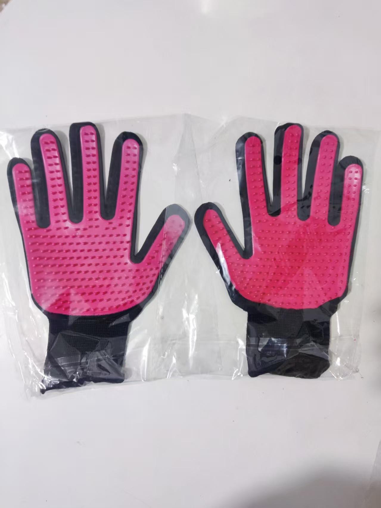 

Pet Grooming Gloves, Cat Brushes for Gentle Shedding, Pets Hair Remover Mittens Dog, Washing Gloves for Long and Short Hair Dogs, Cats, Horses 1 left-hand and 1 right-hand рожевий