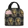 Egyptian Pharaoh With Golden Crown Illustration Insulated Lunch Bag for Women Kids Leakproof Food Boxes Thermal Lunch Box Tote
