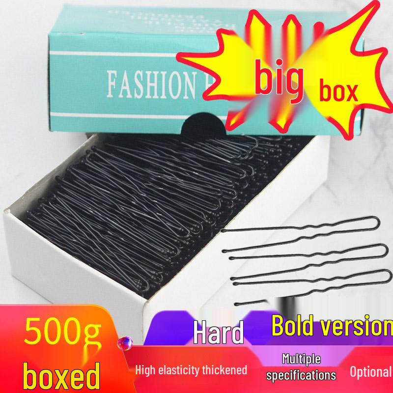 

500g Black U-Shaped Hair Clips for Styling & Thickening - Ideal for Photo Studio & Makeup Artist Use. Large Box 500g Straight Clips