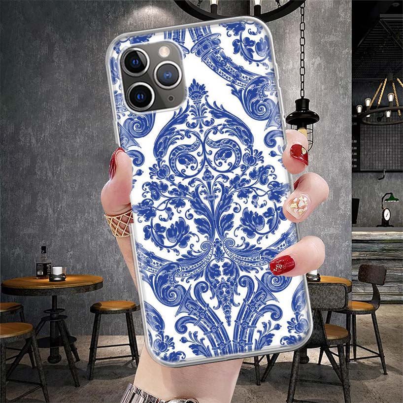 Blue And White Porcelain Soft Phone Case For IPhone 11 17 Air 16E 16 Pro Max 15 + 14 Plus 13 Mini 12 Apple 7 SE 8 Fundas Coque 1