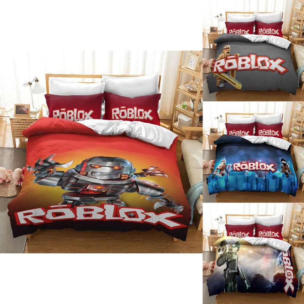 Luxurious 3d Printed Roblox Game Bedding Set With Soft Duvet Cover And Pillow Shams