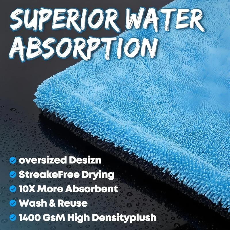 Microfiber Car Wash Towel Large Quick Drying Cloth Super Absorbent Window Cleaning Towel Thicken Detailing Rags