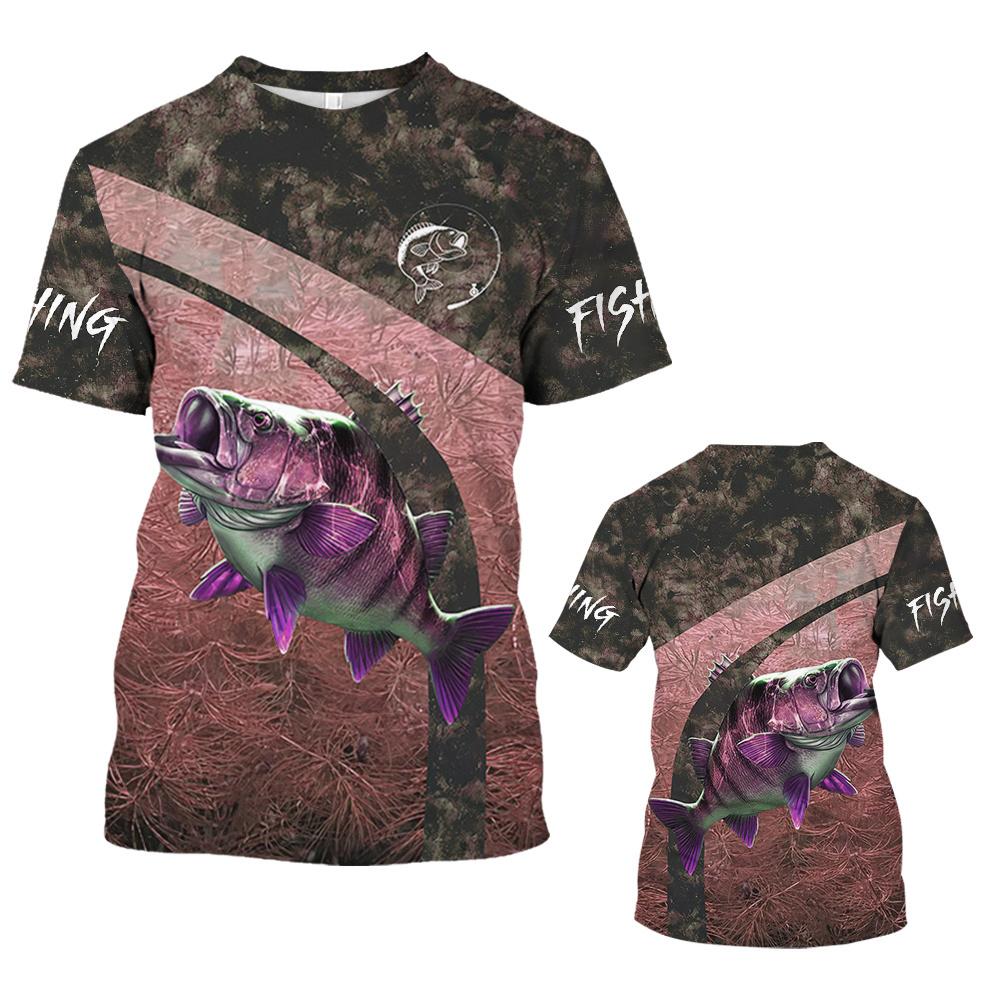 Fish T-Shirt For Men Fishing Graphic Tee 3D Print Short Sleeve Tees Casual T Shirt Oversized Men's Clothing Tops Summer 2024 New