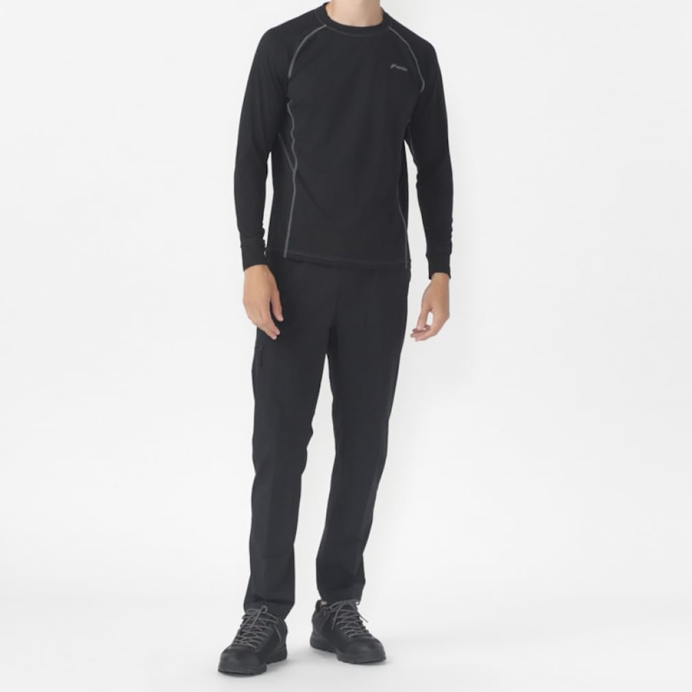Phoenix Crew Neck Long Sleeve Black Men's T-Shirt, (PH9900)
