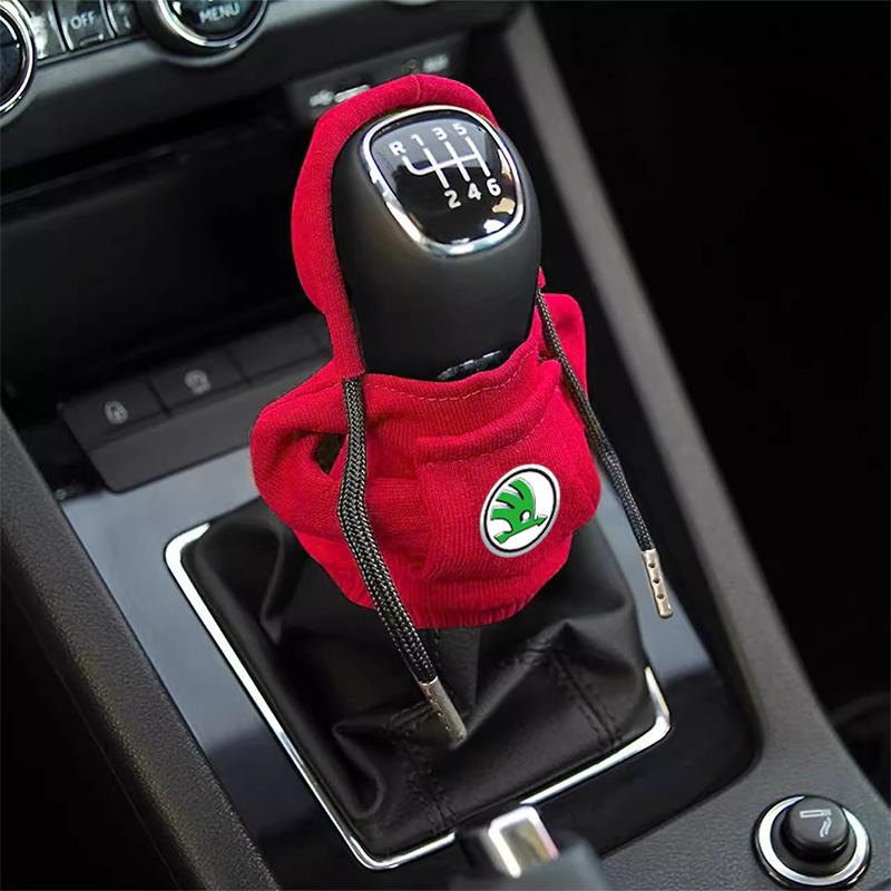 Fashion Car Gear Car Shift Lever Cover Car Gear Shift Knob Hoodie For Skoda Octavia MK2 MK3 2 3 A7 Fabia Karoq Kodiaq Superb Rapid Kamiq