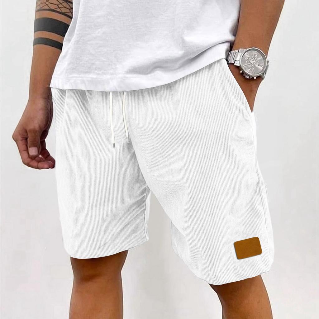 Mens Shorts Casual with Drawstring Waist Mens Cotton Shorts 5 Inch Inseam Shorts Men Comfortable Fit Mens Beach Shorts