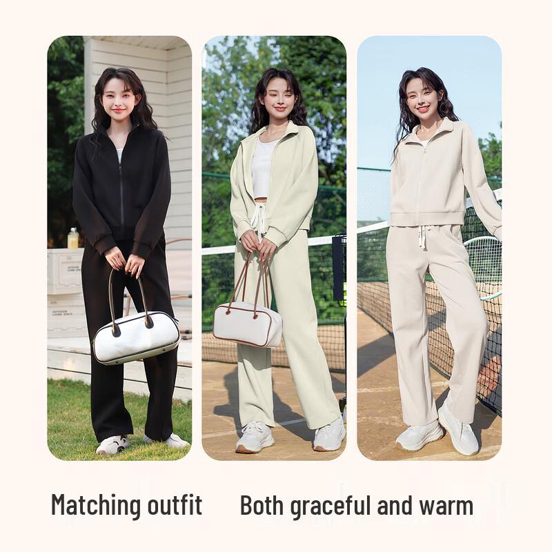 Baleno Women's Starry Cotton Stand-Collar Zip-Up Jacket