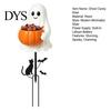 Outdoor Ghost Decorations for Yard Halloween Candy Holder Garden Stake, Cute Glowing with Pumpkin Bowl, Resin Statue Sign Front Porch, Lawn, Pathway,
