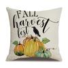 Thanksgiving Linen Pillowcase Autumn Pumpkin Print Pillow Cushion Cover
