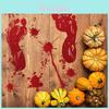 Durable Halloween Bloody Hand Foot Print Stickers For Spooky Horror Decorations