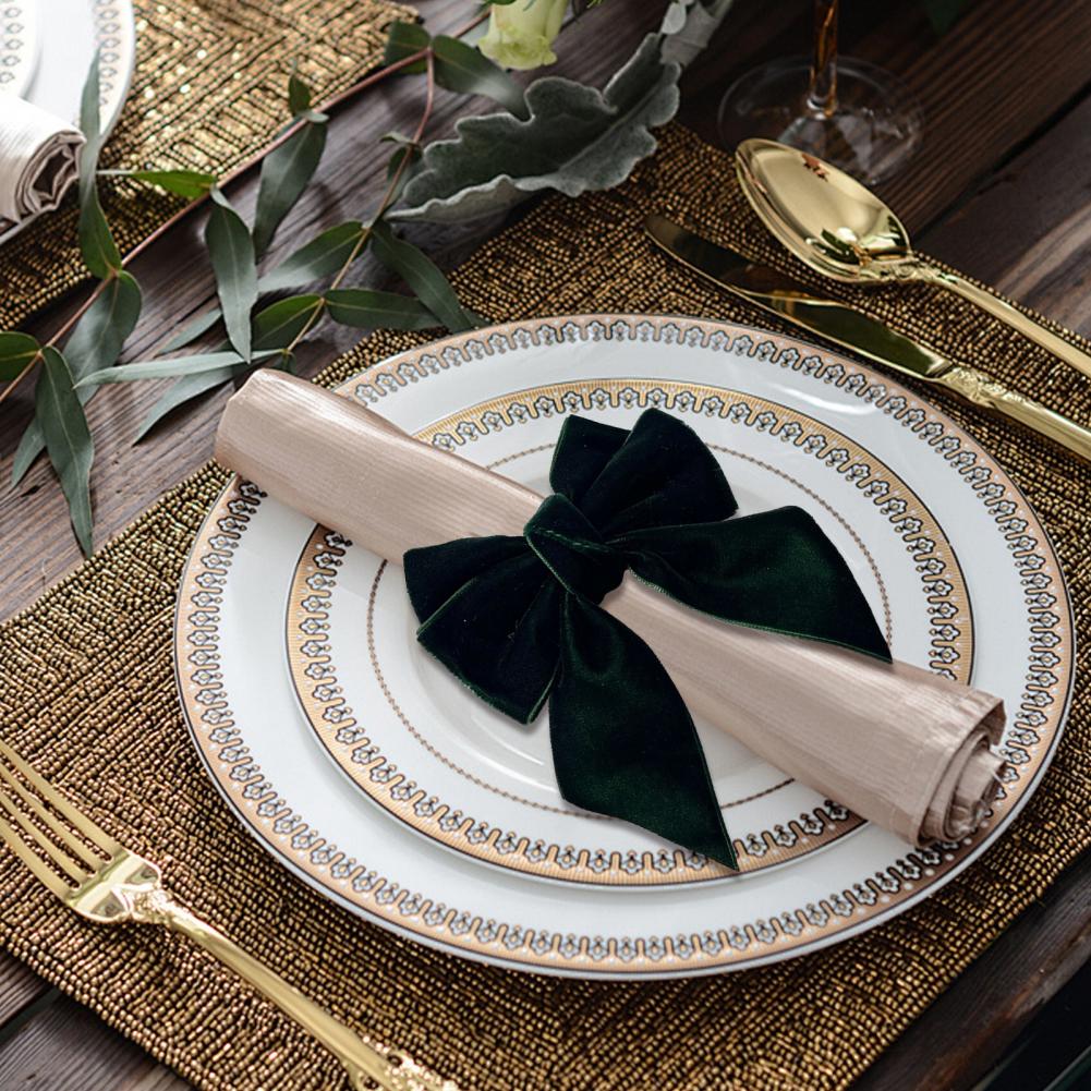 Decorative Napkin Ring Reusable Napkin Rings Velvet Bow Napkin Rings Set Reusable Bowknot Holders Holiday Table for Wedding