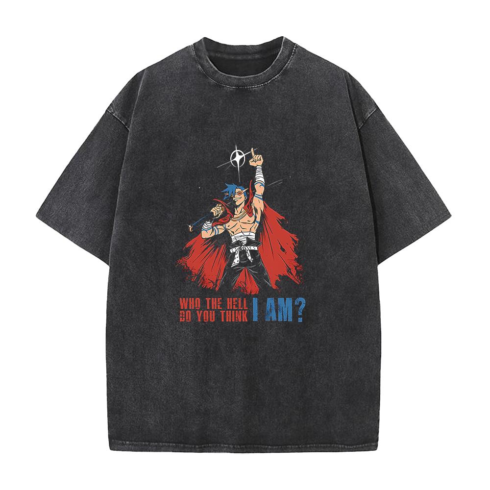 Tengen Toppa Gurren-Lagann Manga Tričko Kamina Potisk Tričko Pánské Unisex Oblečení Vintage Prané Tričko Oversized Tričko Top