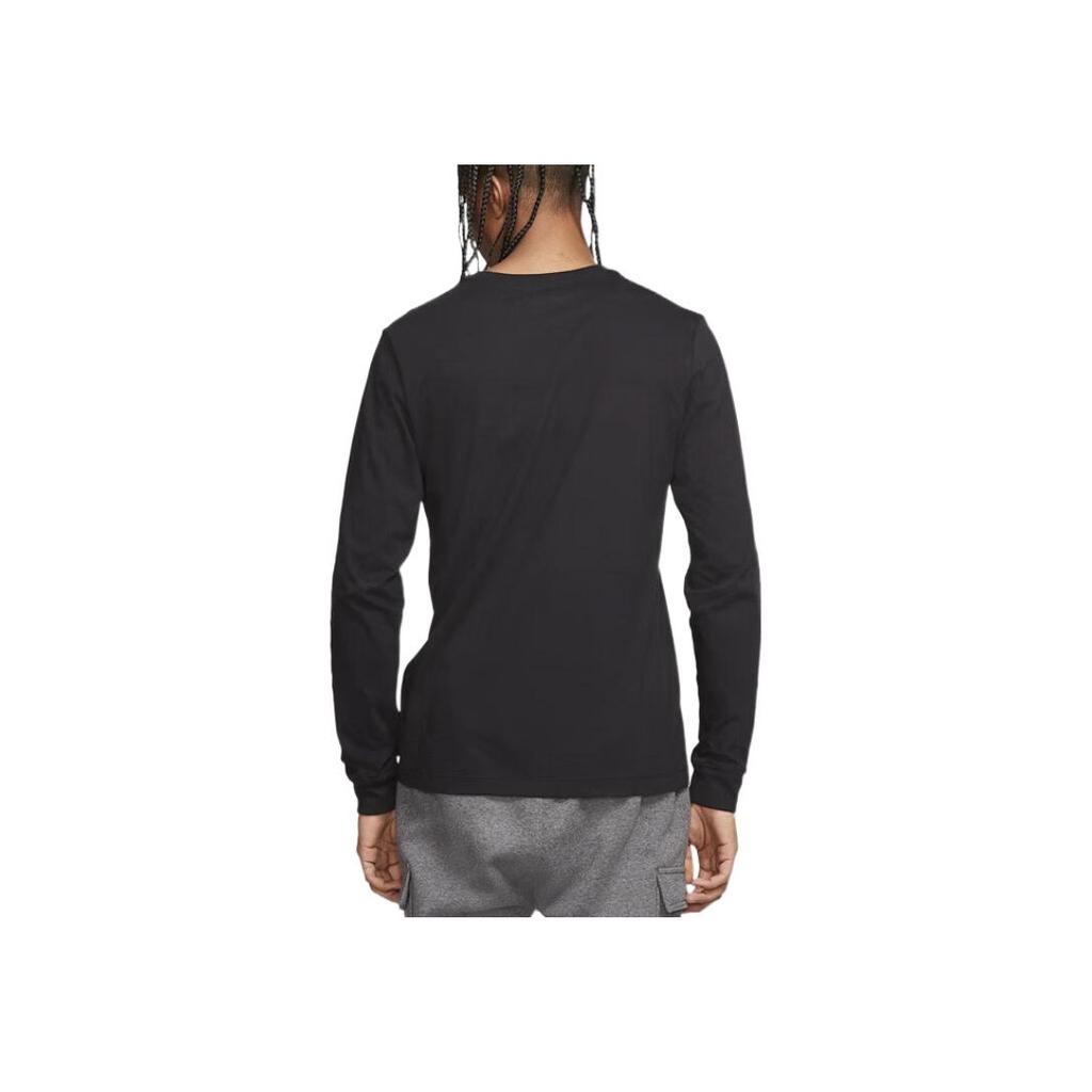 Nike Logo Print Rundhals Langarm T-Shirt Herren Oberteile Schwarz CI6291-010