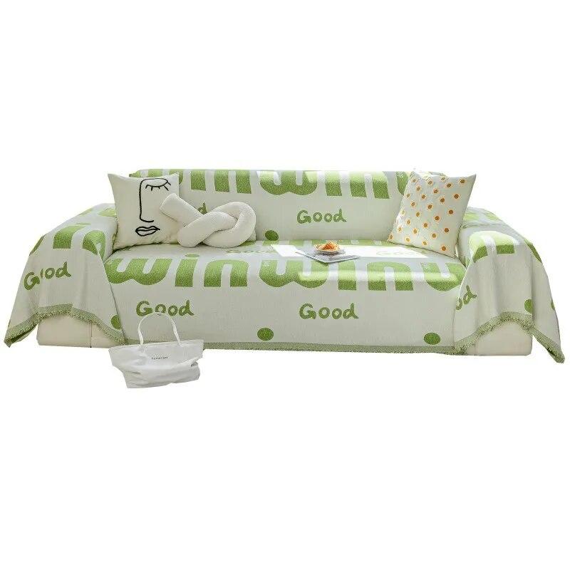 Nordic Throw Blankets for Sofa Bed, Plush Sofa Cover, Anti-cat Scratch Protection, Dust Cover, Single, Full, Four Season