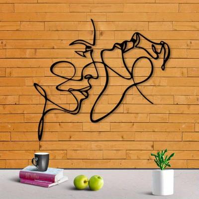 Face Metal Wall Art Minimalist Silhouette Sculpture Artistic Bedroom Creative Decor Gift