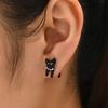 1 Pair Stud Earrings Piercing Style Polished Surface Cat Design Detachable Ear Studs Women Jewelry Collection